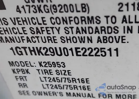 2001 GMC Sierra 2500Hd Sle z USA, uszkodzony, nr VIN 1GTHK29U01E222511